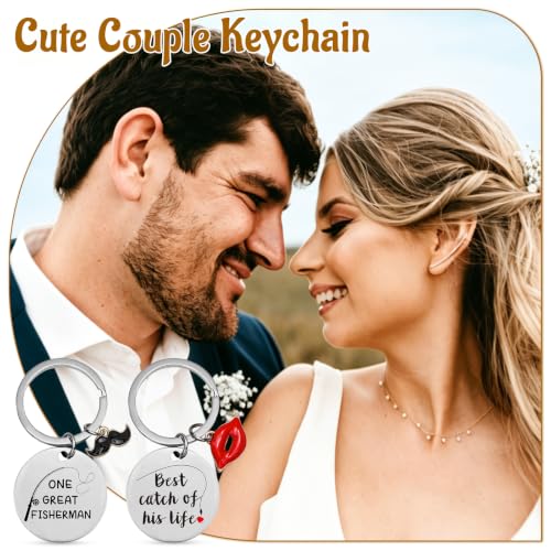 His and Hers 20oz Coffee Mug Set with Keychain & Card - Black & Cream, Couples Gift