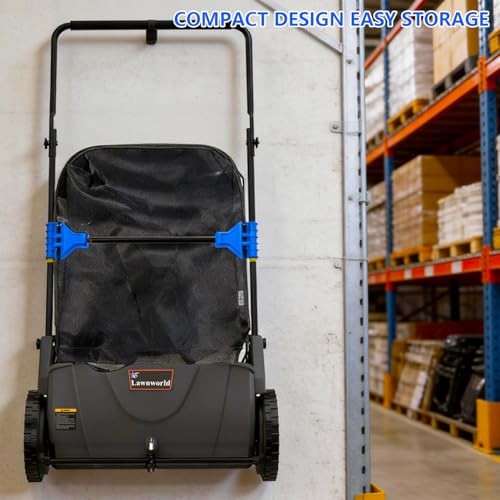 21 Inch Manual Lawn Sweeper for Leaves & Grass Clippings - Yard Cleanup Tool