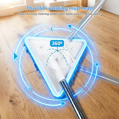 Wall Cleaner Mop with 80-Inch Extendable Handle & 6 Washable Microfiber Pads