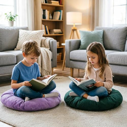 16 Inch Round Floor Cushions for Kids & Toddlers, Flexible Seating, 12 Colors