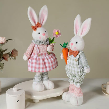 Skiennix Easter Bunny Plush Decoration - Adorable Figurine for Spring Home Decor | Green