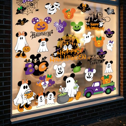 Halloween Window Clings 6 Sheets Double-Side Ghost Pumpkin Decorations