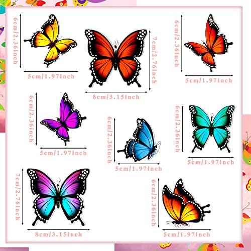 48 Pcs Wooden Butterfly Christmas Tree Ornaments - Hanging Decorations