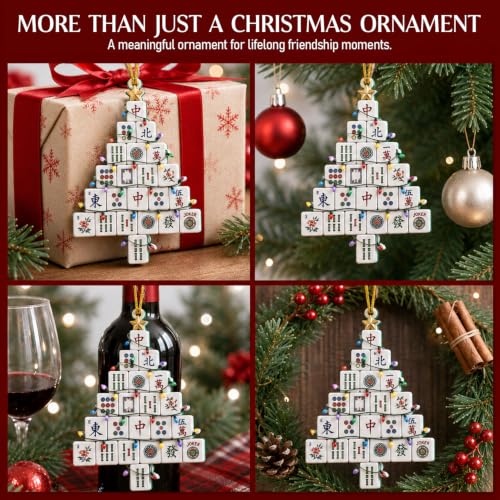 Christmas Mahjong Ornament Tree - Mahjong Gifts for Women