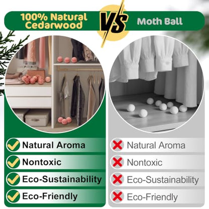 Cedar Balls for Clothes Storage 50 Pack Natural Cedar Scented Closet Fresheners