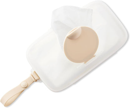 Skip Hop Baby Wipes Dispenser Case - Travel-Friendly Holder for Up to 40 Wipes | Snug Seal, Oat