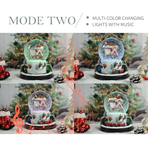 Christmas Snow Globe with Animated Train & Santa Sleigh - Musical & Lighted Display - Variation: Animated Train