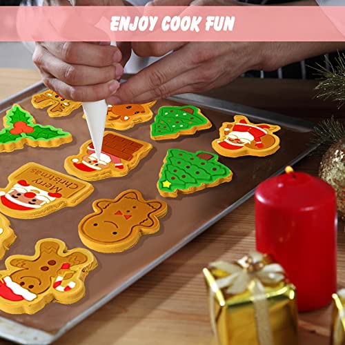 Christmas Cookie Cutters Set - 16 Plastic Baking Shapes for Holiday Cookies