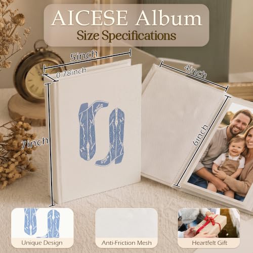 Hardcover Photo Album 4x6 with 18 Pockets - Durable Lay-Flat Design