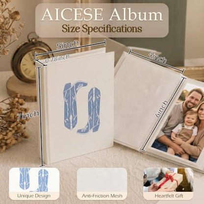 Hardcover Photo Album 4x6 with 18 Pockets - Durable Lay-Flat Design