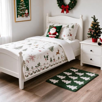 Christmas Bathroom Rugs Green Christmas Tree Bath Mat 16x24 in - Festive Non-Slip Bath Rug