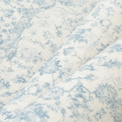 PureCozy 2' x 6' Scalloped Blue Runner Rug - Vintage Tribal Style, Non-Slip, Durable Indoor Carpet
