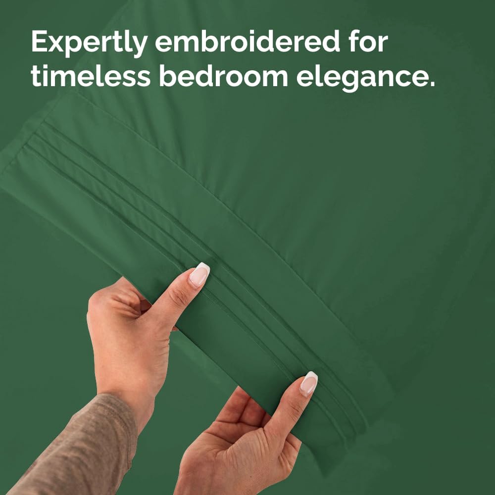 Skiennix Body Pillowcases Set of 4 | Soft & Breathable 20x54 Long Pillow Covers - Machine Washable in Emerald Green