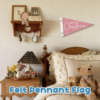 Christmas Kids Room Decoration Pink Merry Christmas Pennant Banner - Toddler Nursery Wall Decor - Variation of THIS listing