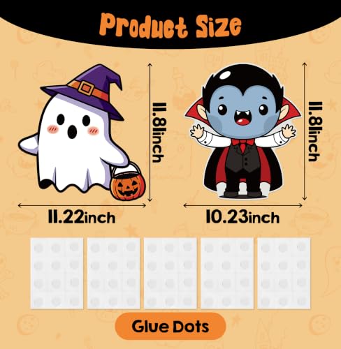 Halloween Cardboard Cutouts Set - 12 Large Spooky Characters for Decorations