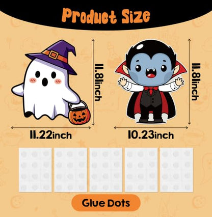 Halloween Cardboard Cutouts Set - 12 Large Spooky Characters for Decorations