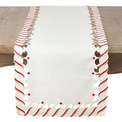 Candy Cane Christmas Table Runner 16x90 Inches Holiday Decor