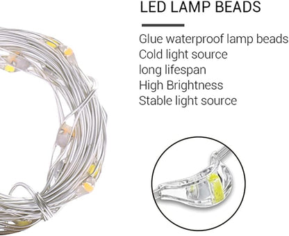 Skiennix Waterproof LED String Lights - 2 Pack 20ft 60 LED Fairy Lights | Multicolor Copper Wire Decor