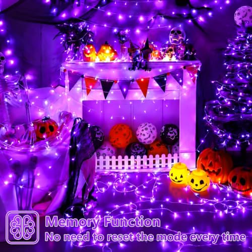 Halloween String Lights Purple 165ft 500 LED - Outdoor Indoor Decor - Variation of Purple / 500 LED