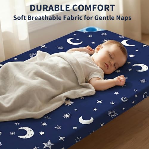 Starry Sky Fitted Cot Sheets for Daycare - 23x52 Inches, Pack of 4