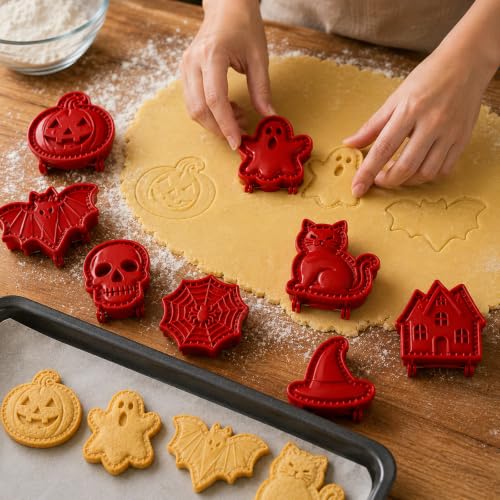 Halloween Mini Pie Mold Set with Sealer - Red Variation - Holiday Baking Tools