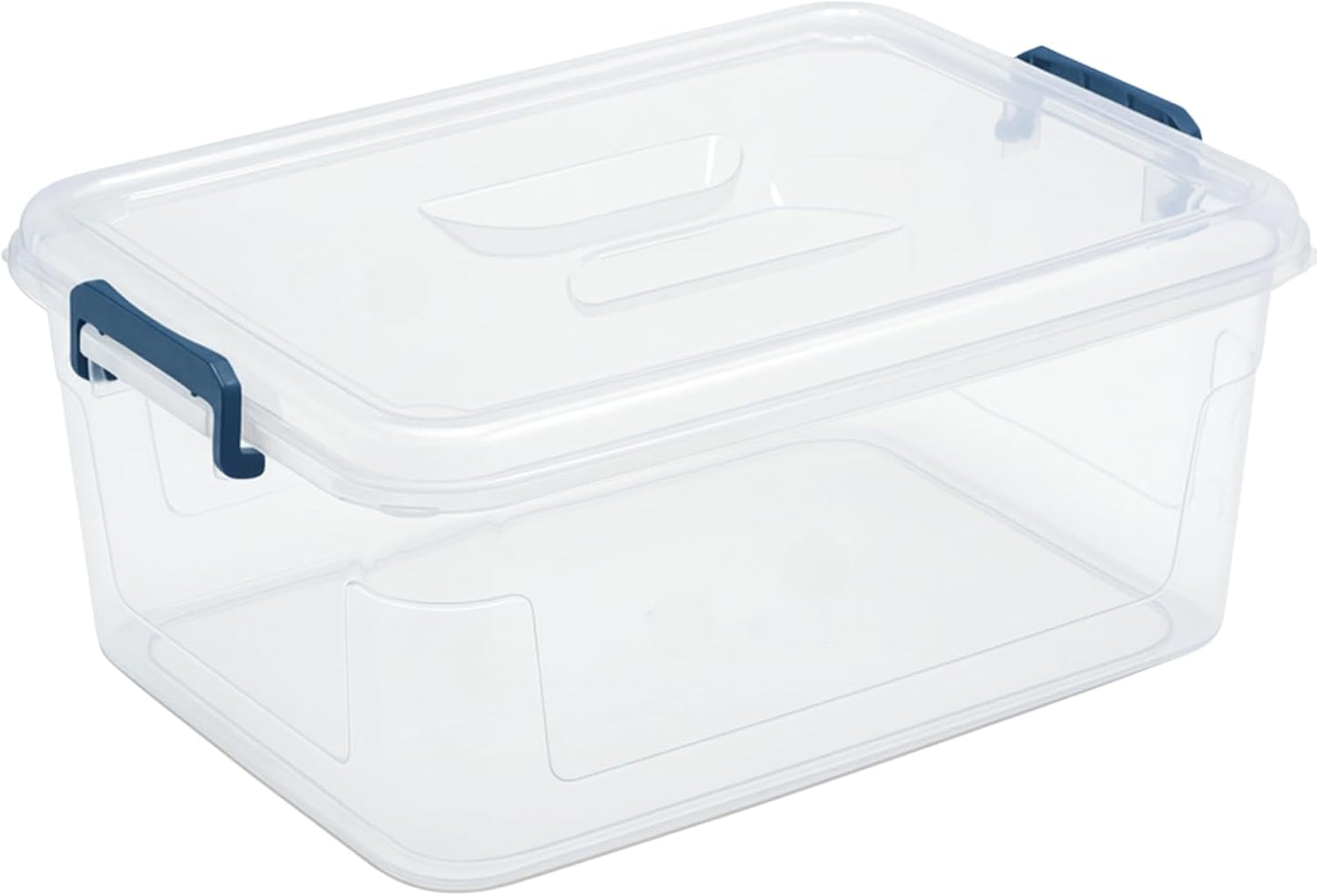 Tribello Clear Plastic Storage Bins with Lids - Stackable 21 Qt Containers for Organized Spaces