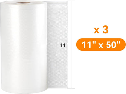 Wevac Lite Vacuum Sealer Rolls - 11" x 50' | 3-Pack for Food Storage, Sous Vide & Meal Prep