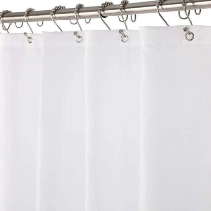 Amazer White Shower Liner Cloth Waterproof, White Shower Curtain Liner Fabric with Weighted Stones, Washable Shower Curtain and Liner 2-in-1, 120G Heavy Duty, 12 Grommet Holes, 72 x 72 Inches
