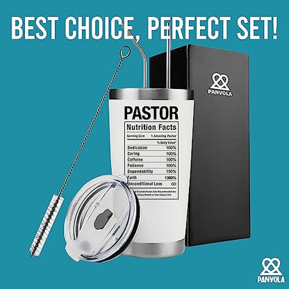 Panvola Pastor Insulated Tumbler 20oz - Custom Gift for Pastor or Clergy