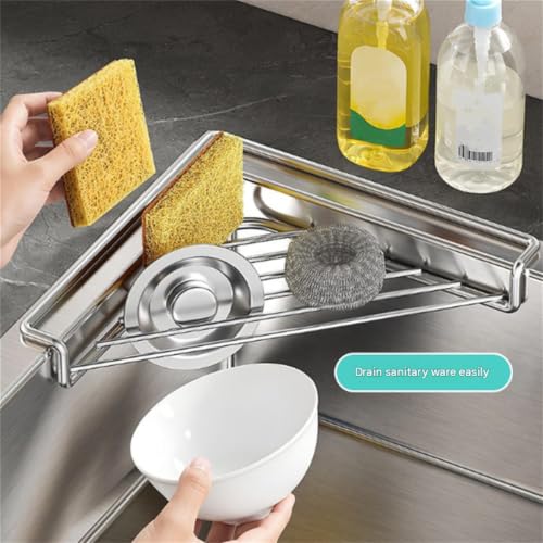 2-Pack Stainless Steel Corner Sink Shelf Space Saving Dish Drying Rack