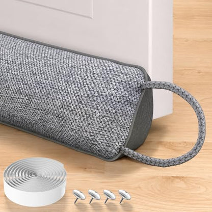 Weighted Door Draft Stopper 36 Inch with Adhesive Hook & Loop Seal, Noise & Dust Blocker