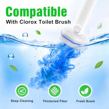 Disposable Toilet Brush and Holder Set with 60 Refills for Clorox System