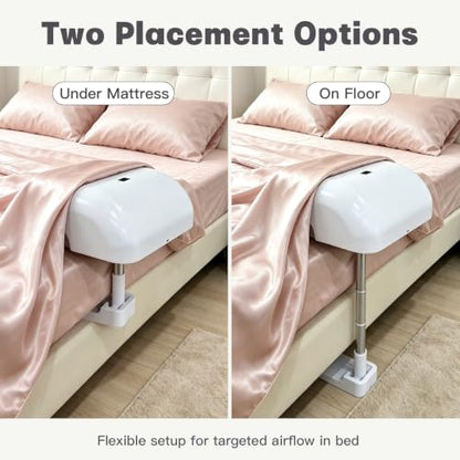 Bed Cooling Fan Under Sheets for Hot Sleepers - Adjustable Bed Side & Floor-Standing Fans