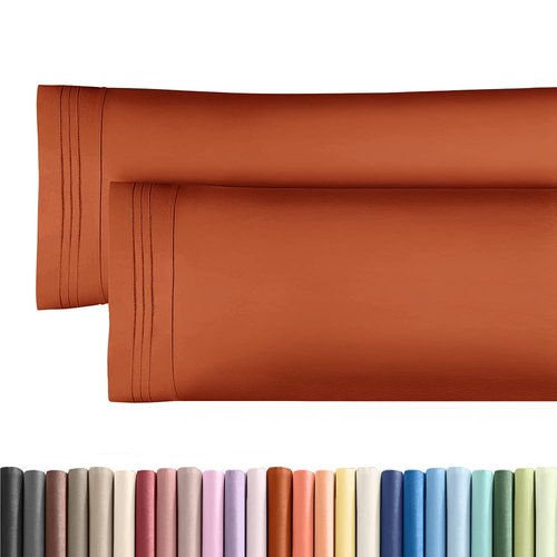Body Pillowcases Set of 2-20x54 Long Body Pillow Case - Soft Body Pillow Cover for Sleeping & Side Sleepers - Comfy, Breathable & Wrinkle Free - Machine Washable w/Envelope Enclosure (Terracotta)
