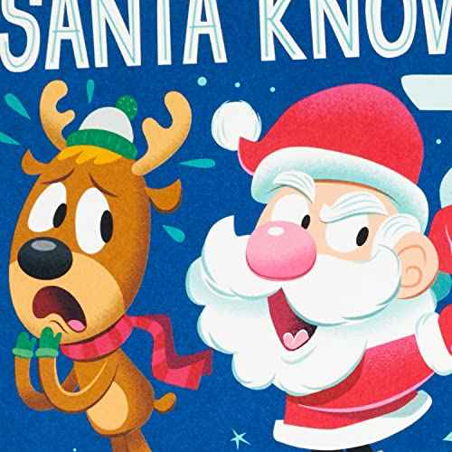 Hallmark Pop Up Funny Christmas Gift Card Holder or Money Holder Card (Naughty List) (5XXH2003)