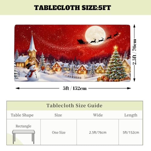 Christmas Rectangle Tablecloth with Elastic Edge - Indoor Outdoor Cover B-004 30" x 60"
