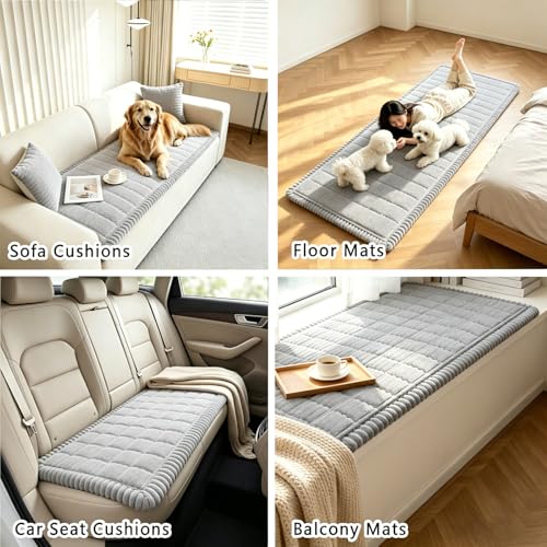 Sectional Sofa Cover for Dogs - Light Gray, 27.6x70.9in, Machine Washable & Non-Slip