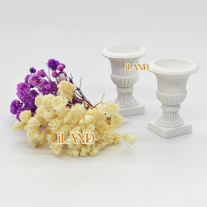 iLAND Miniature Dollhouse Accessories - 2pcs Dollhouse Plants with Dry Flowers | Mini Urn Planters