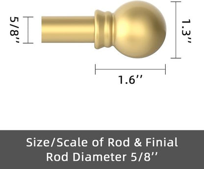 GXOACKJ Decorative Gold Curtain Rods - Heavy Duty Metal Set for Windows 32-48 Inch with Brackets