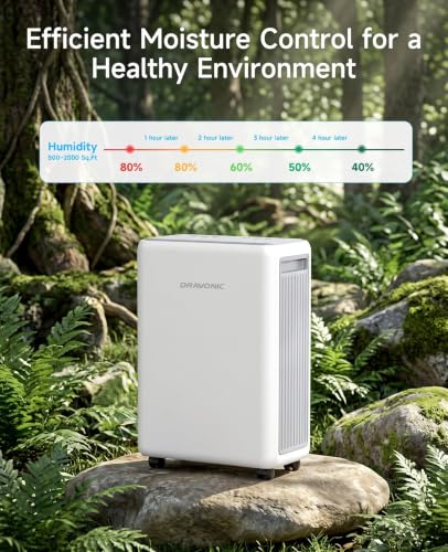 30 Pint Dehumidifier for Basement Up to 2000 Sq.Ft with Drain Hose - Compact & Low Noise