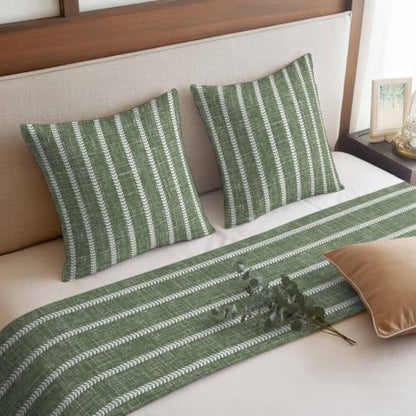 Moss Olive Green Bed Runners for Cal King Size Bed - Pack of 3 94x20 Inches