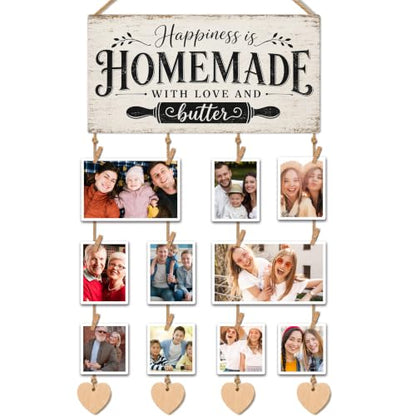 AWSICE Shabby Handmade Family Photo Wall Display Frame with Heart Accents