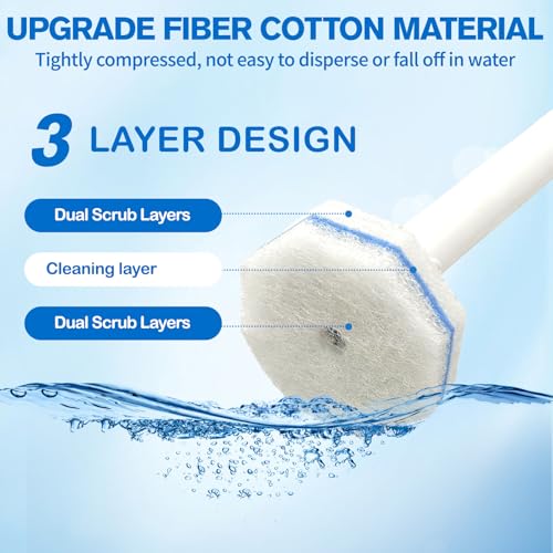 Disposable Toilet Brush Cleaning System with 20 Refills - Includes 1 Brush + 20 Refills