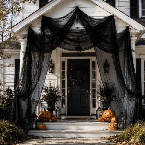 Halloween Creepy Cloth for Yard & Outdoor Decorations - Black, 80 x 600 in