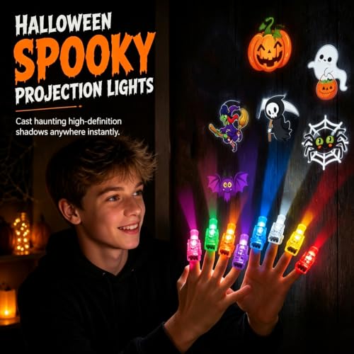 36 Pack Halloween Finger Light Projectors - Spooky Party Favors