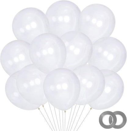 KAWKALSH Clear 5-Inch Balloons - 200 Mini Latex Party Balloons for Birthday & Baby Shower Decor