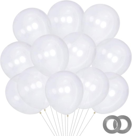 KAWKALSH Clear 5-Inch Balloons - 200 Mini Latex Party Balloons for Birthday & Baby Shower Decor