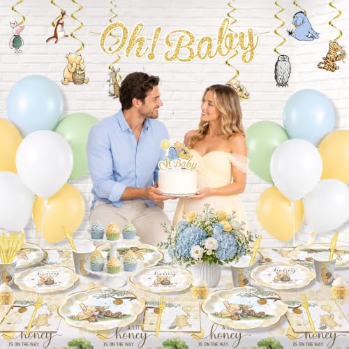 Classic Bear Baby Shower Decorations Set for 25 Guests - Gender-Neutral