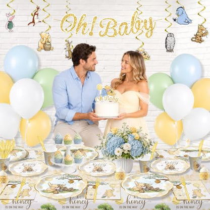 Classic Bear Baby Shower Decorations Set for 25 Guests - Gender-Neutral