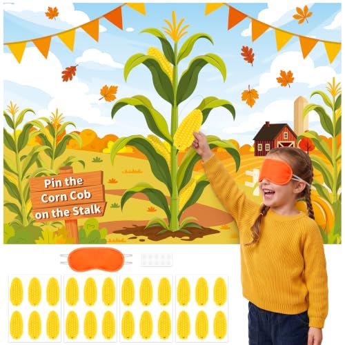 Fall Festival Pin the Corn Cob on the Stalk Game - Fall Variation